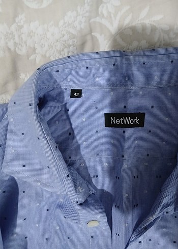l Beden Düğmeli Mavi Erkek Gömlek Network