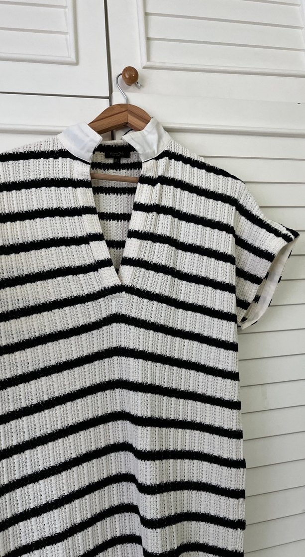 Çizgili Örgü Midi Elbise - Görsel 4