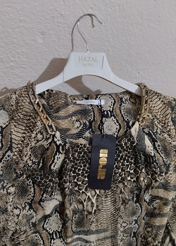 Yılan Desenli Gri kadın elbise - Görsel 3