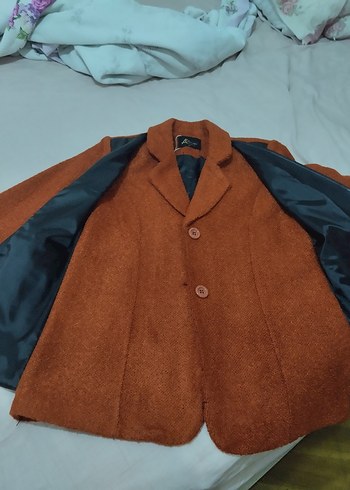 Düğmeli Kahverengi Deri Kadın Kaban - Görsel 4