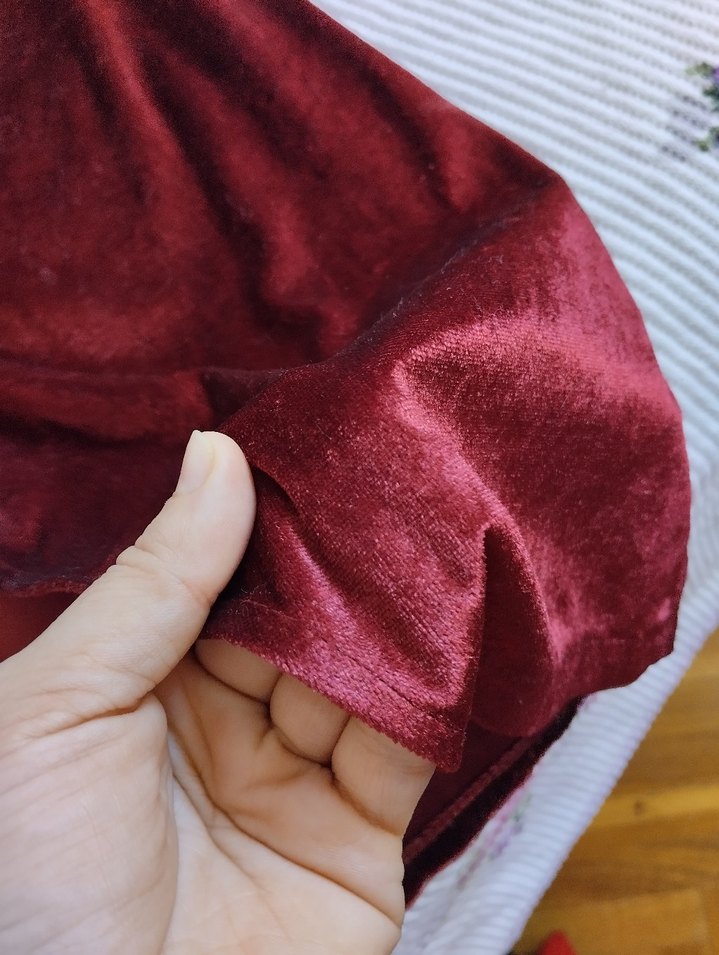 Bordo V Yakalı Uzun Kollu Kadın Elbise - Görsel 4