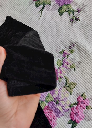 Siyah Drapeli Uzun Kollu Midi Elbise - Görsel 3