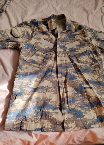 Gri Kamuflaj Desenli Erkek Kısa Kollu Gömlek - Görsel 4