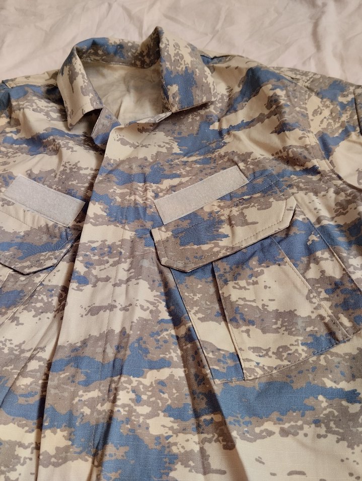 Gri Kamuflaj Desenli Erkek Kısa Kollu Gömlek - Görsel 5