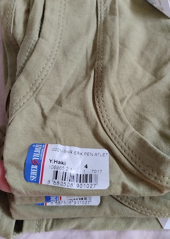 erkek haki renkli düz atlet 4 adet.. - Görsel 2