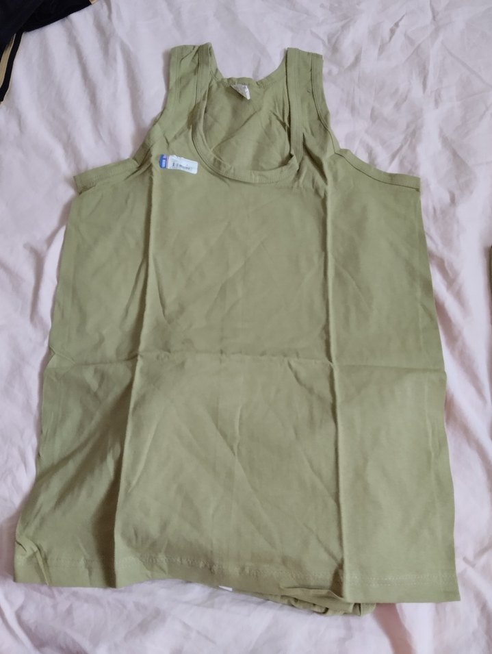 erkek haki renkli düz atlet 4 adet.. - Görsel 3