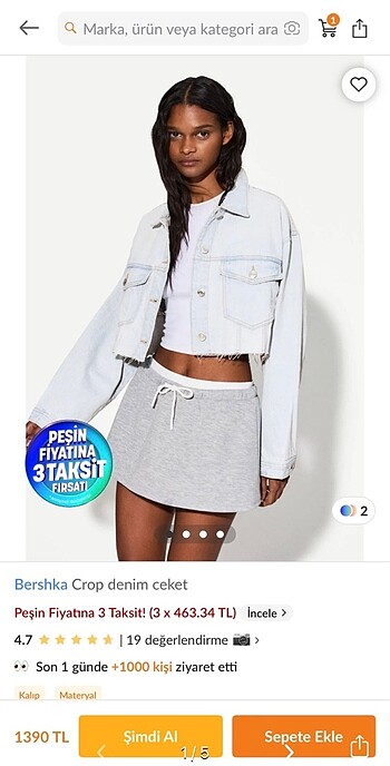 m Beden Bershka Etiketli Ceket