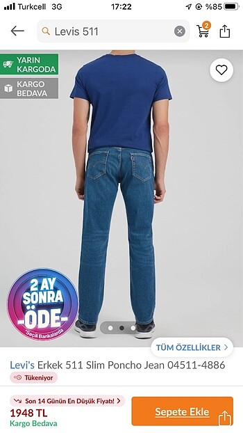 Levis Levis erkek pantalon