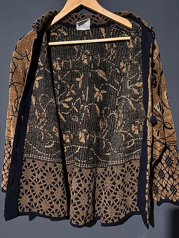 m Beden camel Renk Vintage 90?s Flowers Hırka M-L Beden