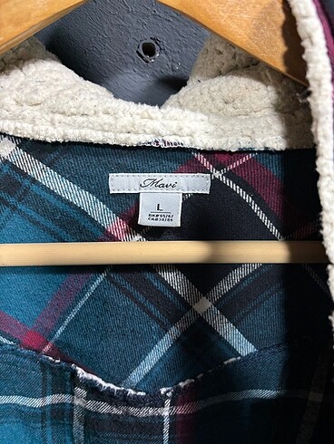 Vintage Kapşonlu Ceket Gömlek L Beden - Görsel 6