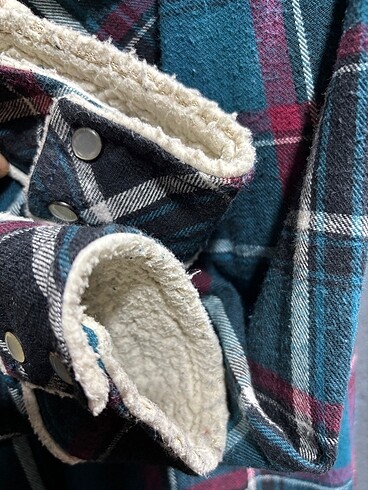 Vintage Kapşonlu Ceket Gömlek L Beden - Görsel 4