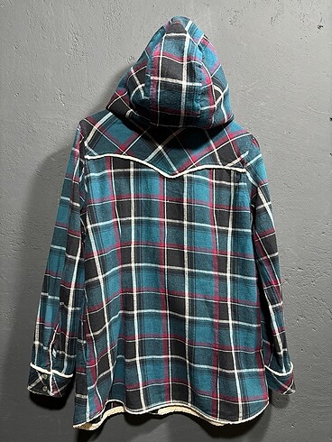 Vintage Kapşonlu Ceket Gömlek L Beden - Görsel 5