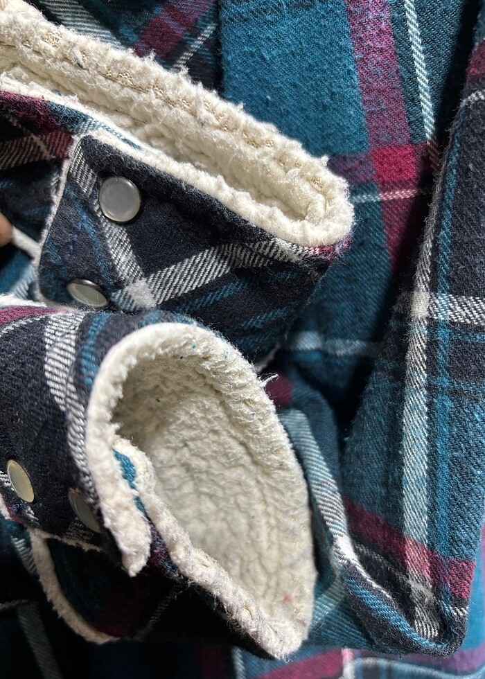 Vintage Kapşonlu Ceket Gömlek L Beden - Görsel 4