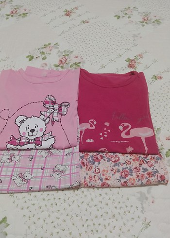 LC Waikiki iki adet Pembe Pamuklu Kısa Kollu Pijama Takımı