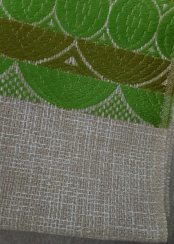 Yeşil Parlak Bohem Desenli kumaş - Görsel 2