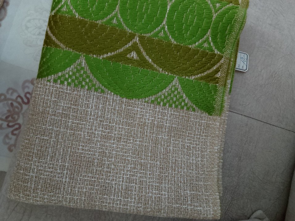 Yeşil Parlak Bohem Desenli kumaş - Görsel 2