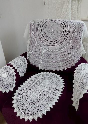 vintage gaziantep iğne oyası Takım - Görsel 2