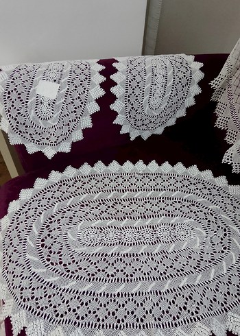 vintage gaziantep iğne oyası Takım - Görsel 3