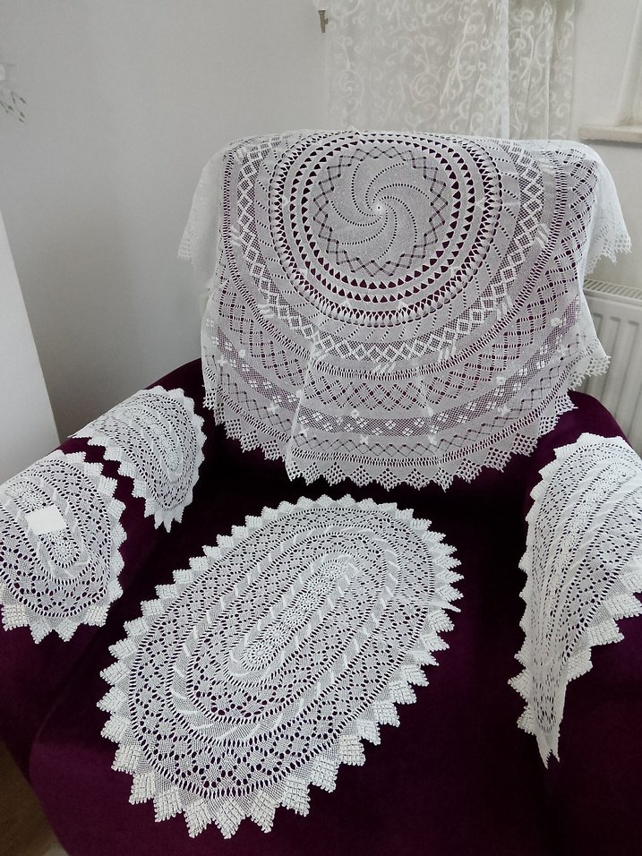 vintage gaziantep iğne oyası Takım - Görsel 2