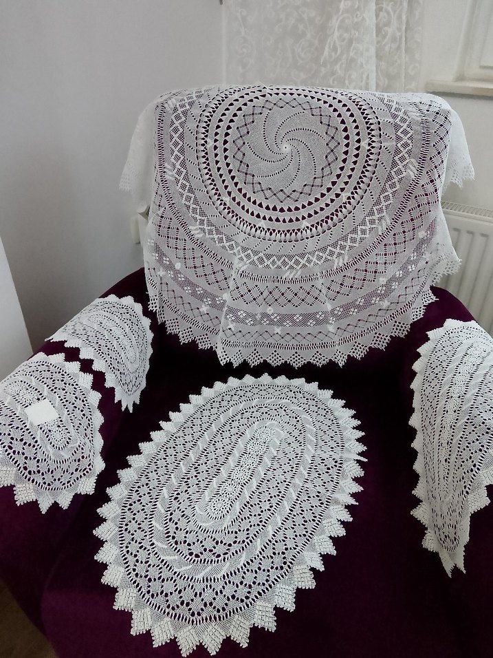 vintage gaziantep iğne oyası Takım - Görsel 5