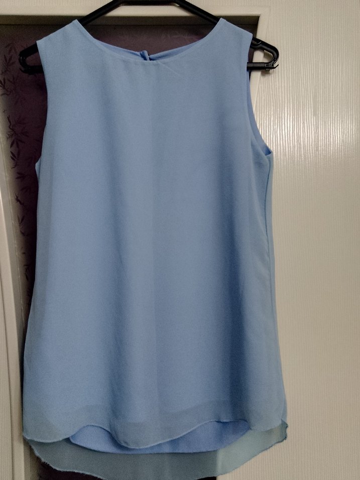 Mavi Kolsuz Salaş Midi Bluz - Görsel 2