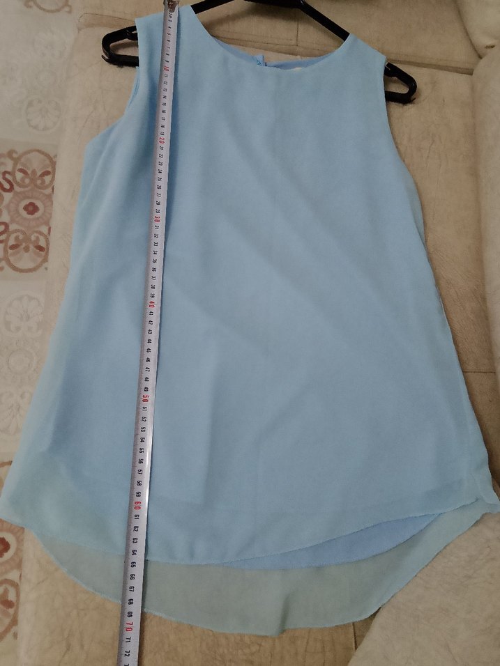 Mavi Kolsuz Salaş Midi Bluz - Görsel 5