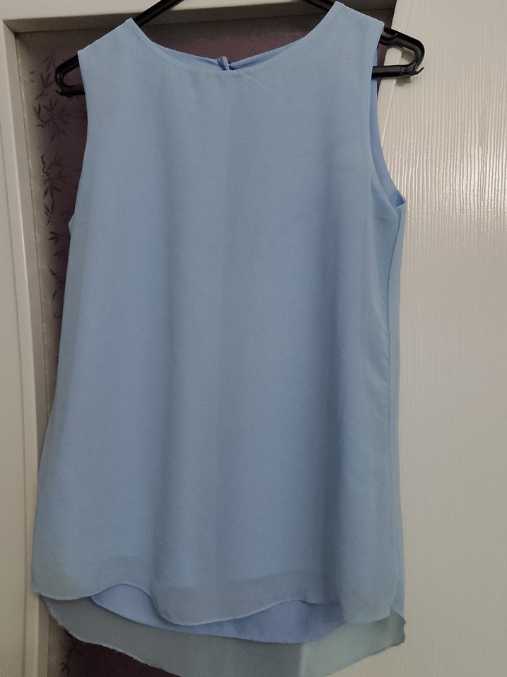 Mavi Kolsuz Salaş Midi Bluz - Görsel 3