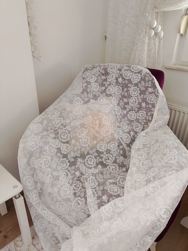 kullanılmamış sıfır Beyaz Tül Perde - Görsel 4