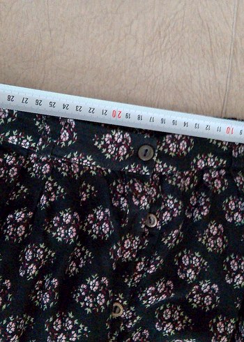 Düğmeli Siyah Midi Bohem Etek - Görsel 4