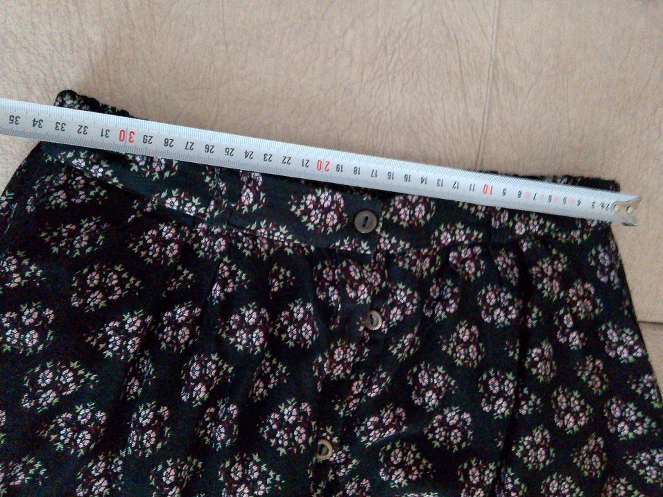 Düğmeli Siyah Midi Bohem Etek - Görsel 4