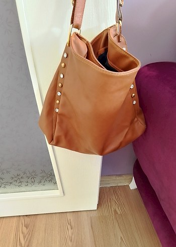 Deri Fermuarlı Kadın Çanta - Görsel 6
