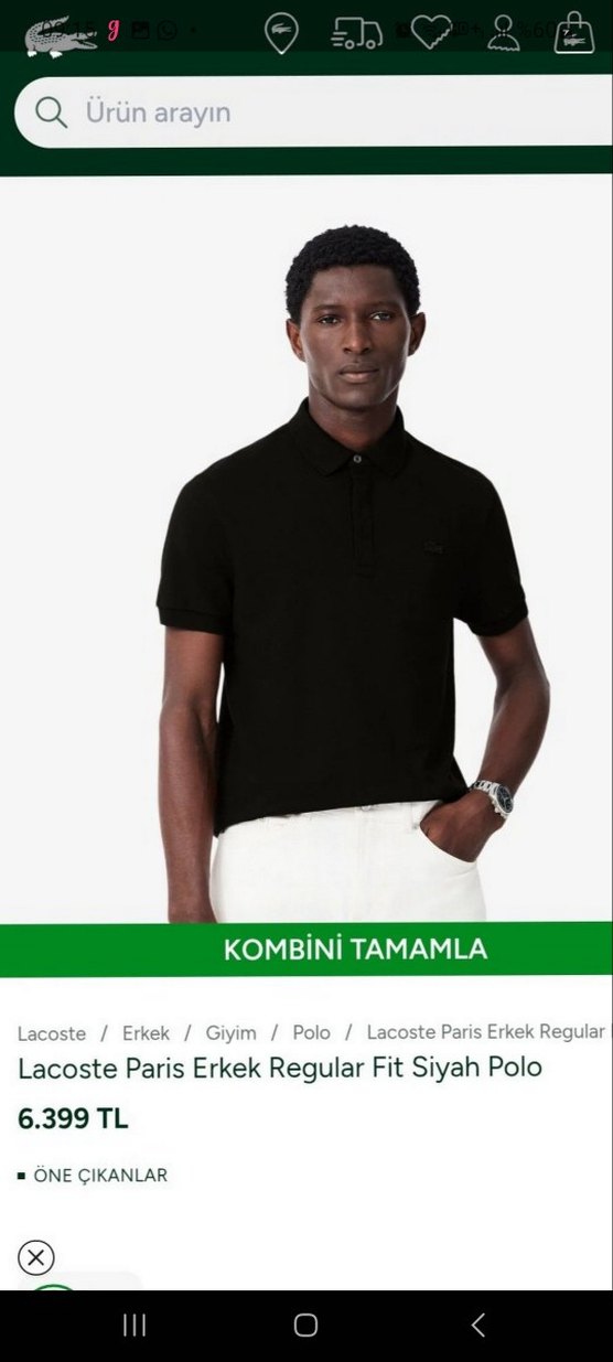 Lacoste Siyah Erkek Polo Tişört - Görsel 2