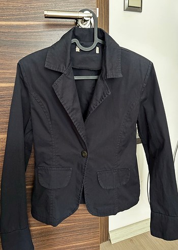 Siyah Denim Kadın Blazer Ceket