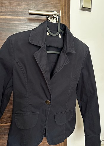 s Beden Siyah Denim Kadın Blazer Ceket