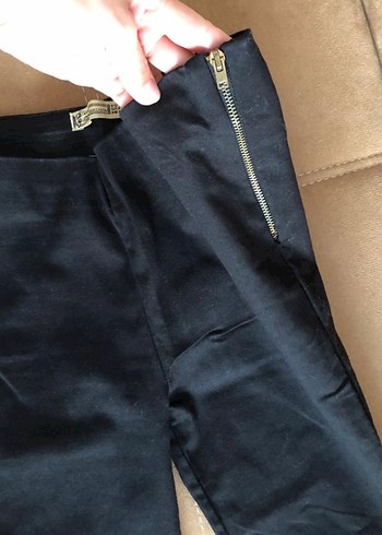 Siyah Kadın Midi İspanyol Paça Pantolon - Görsel 4