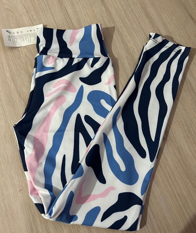 Pastel Renkli Zebra Desenli Kadın Tayt - Görsel 4