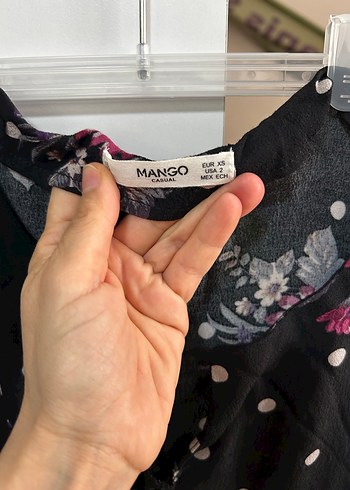 Uzun Kollu V Yaka Puantiyeli Çiçekli Elbise - Görsel 3