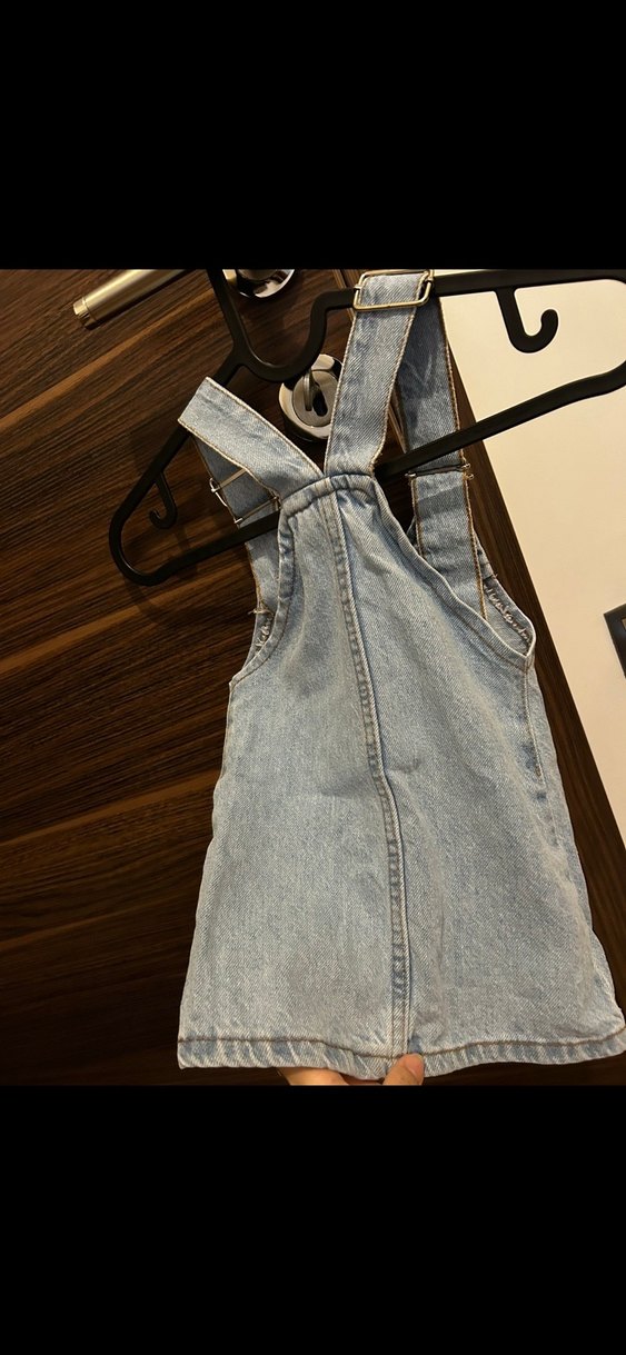 Kız Çocuk Renkli Denim Elbise - Görsel 3