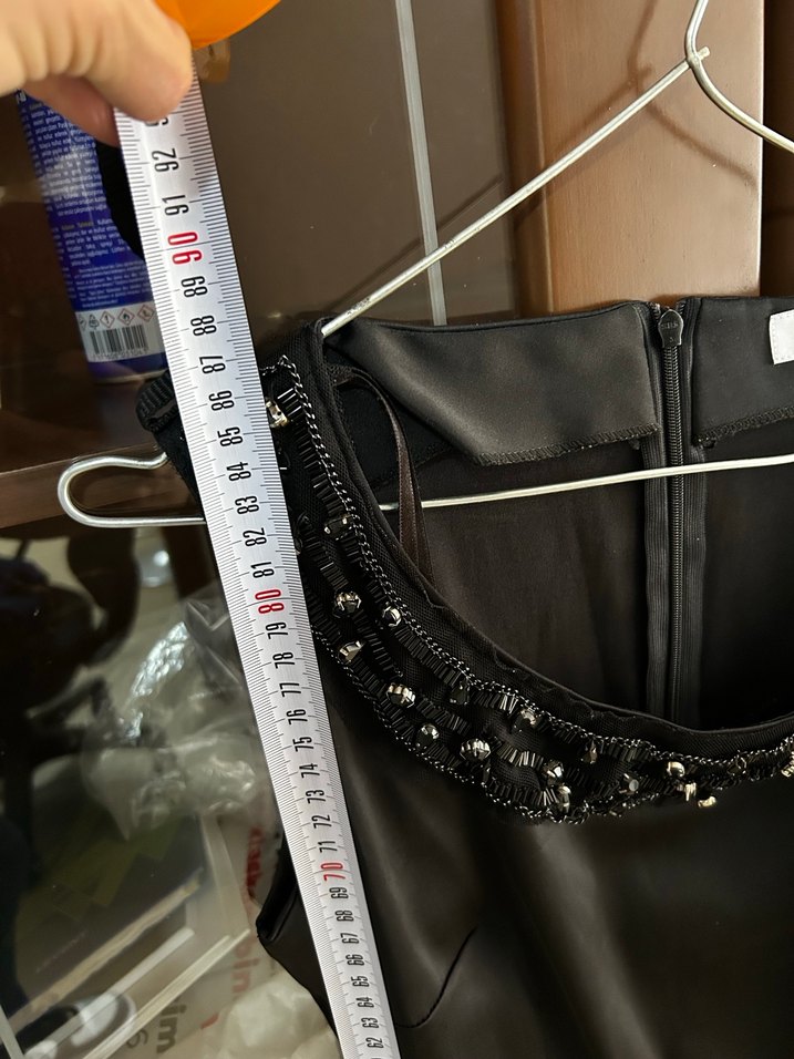 Zincir Detaylı Siyah Gotik Midi Elbise - Görsel 4