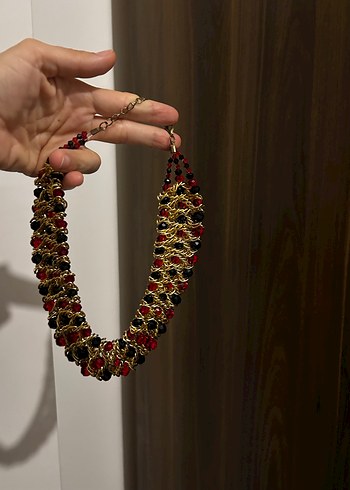 Altın Renkli Boncuklu Bohem Midi Kolye - Görsel 2