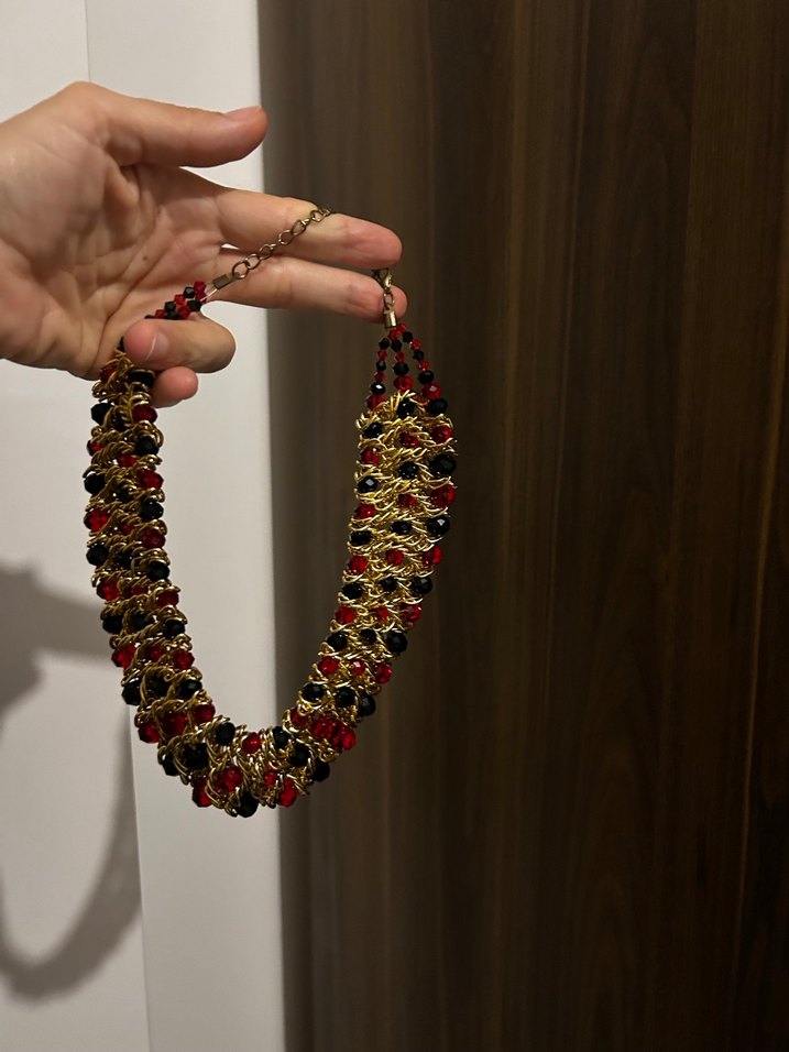 Altın Renkli Boncuklu Bohem Midi Kolye - Görsel 2