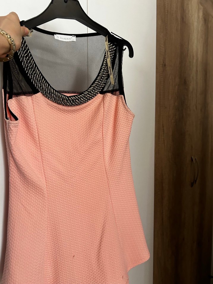 Zincir Detaylı Pudra Midi tüllü  Bluz - Görsel 2