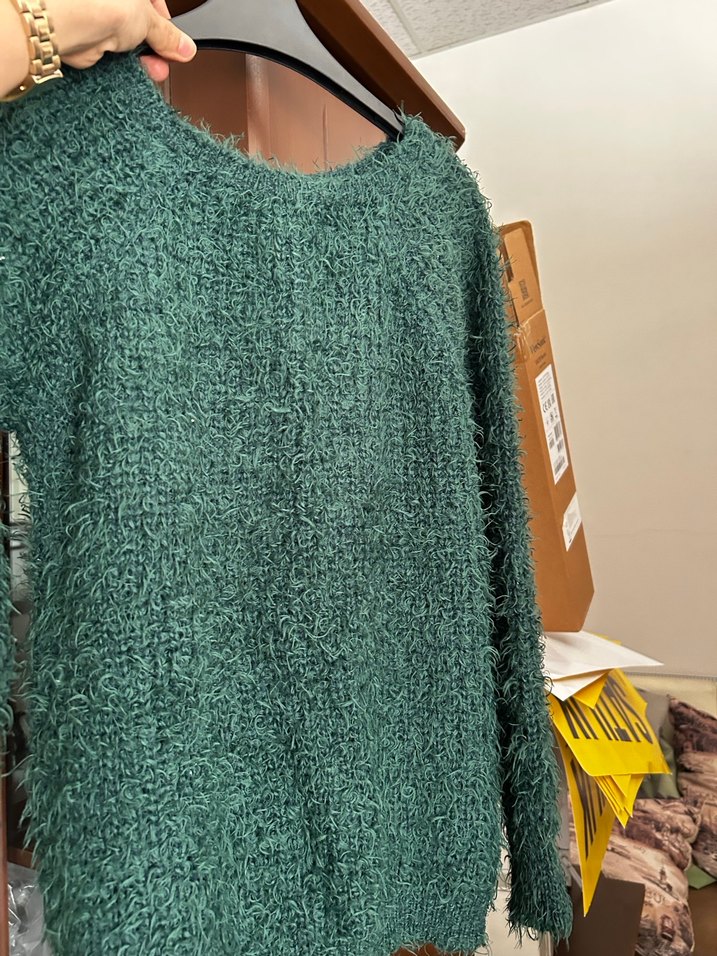 Yeşil Örgü Kadın Kazak - Görsel 2