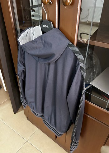 Kapüşonlu Gri Fermuarlı Ceket - Görsel 3