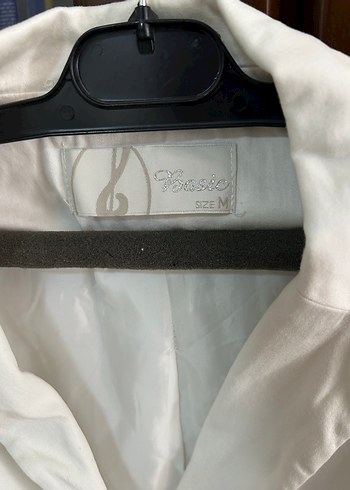 Düğmeli Beyaz Kadın Keten Blazer Ceket - Görsel 2