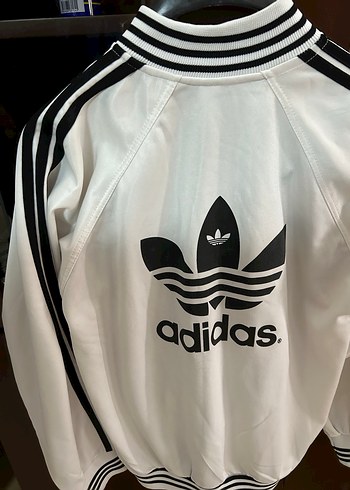 Beyaz Adidas Fermuarlı Uzun Kollu Ceket - Görsel 3