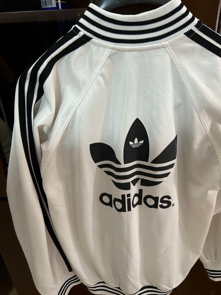 Beyaz Adidas Fermuarlı Uzun Kollu Ceket - Görsel 3