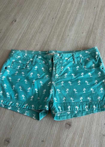 Turkuaz Mini Denim Şort