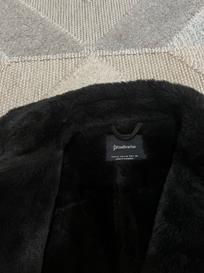 Siyah Süet Kadın Biker Ceket Kürklü - Görsel 4