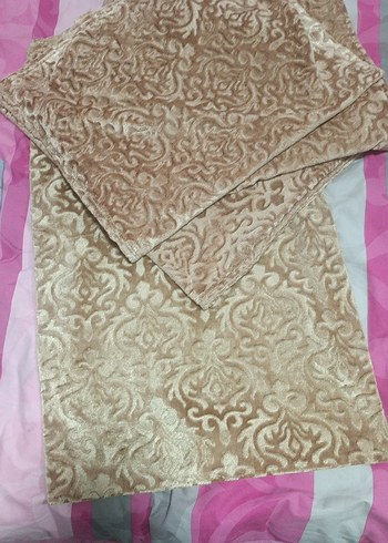 Nakışlı Bej Klasik Kırlent Kılıfı kadife 4 adet - Görsel 4